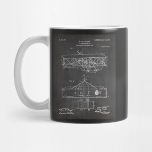 Wright Brothers Airplane Patent - Aviation History Art - Black Chalkboard Mug